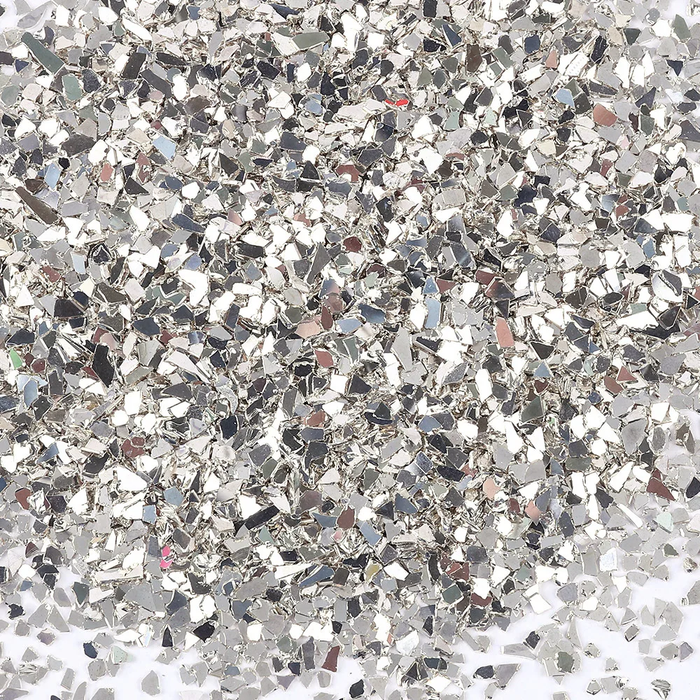 100g Crushed Glass for Crafts 2-4mm Irregular Glitter Metallic Flat Stone Craft Resin DIY Vase Fillers Nail Art Jewelry Making