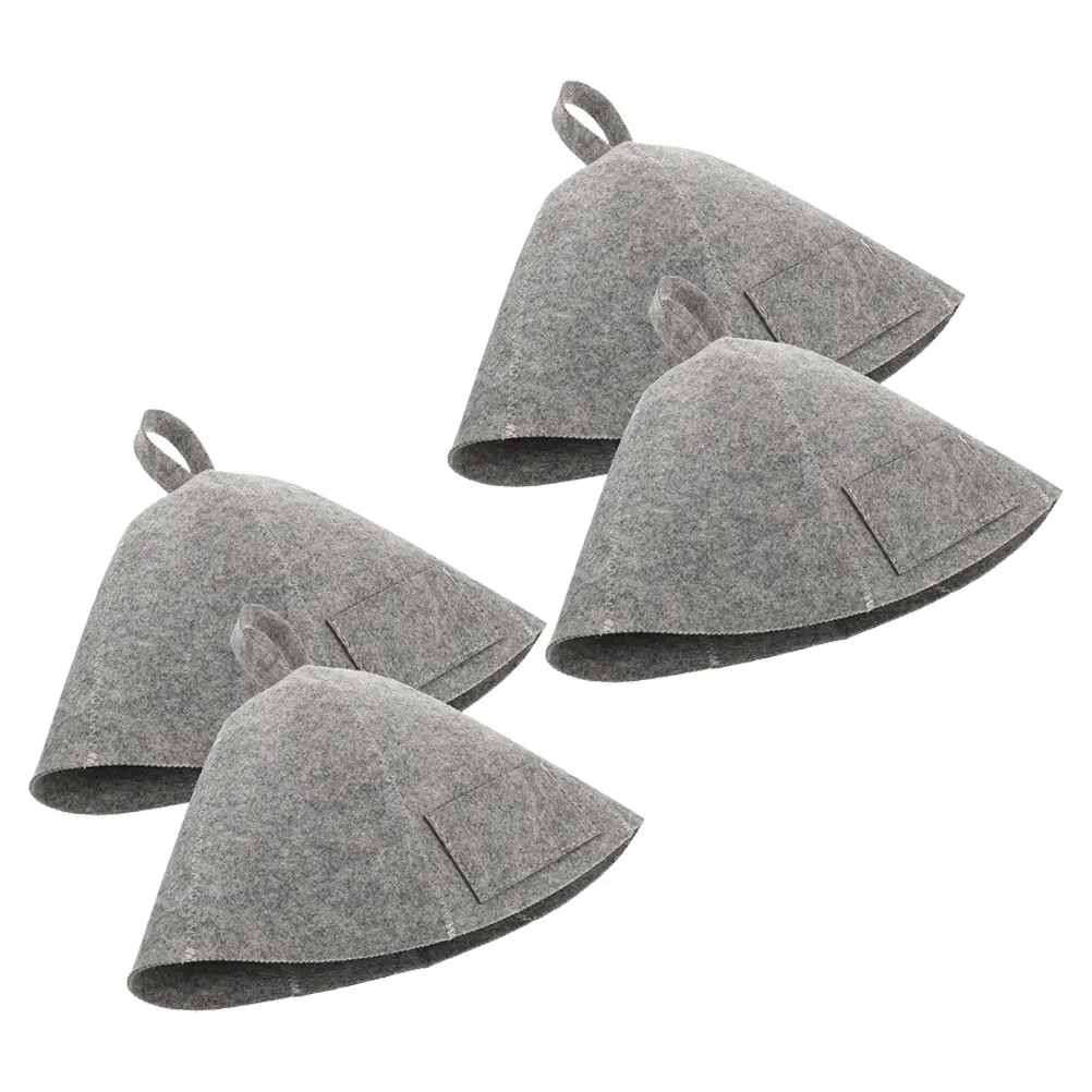 

4Pcs Wool Felt Sauna Hat Hair Protector Cap Comfortable Breathable for Sauna Sessions Ideal for Home Spa Russian Bath
