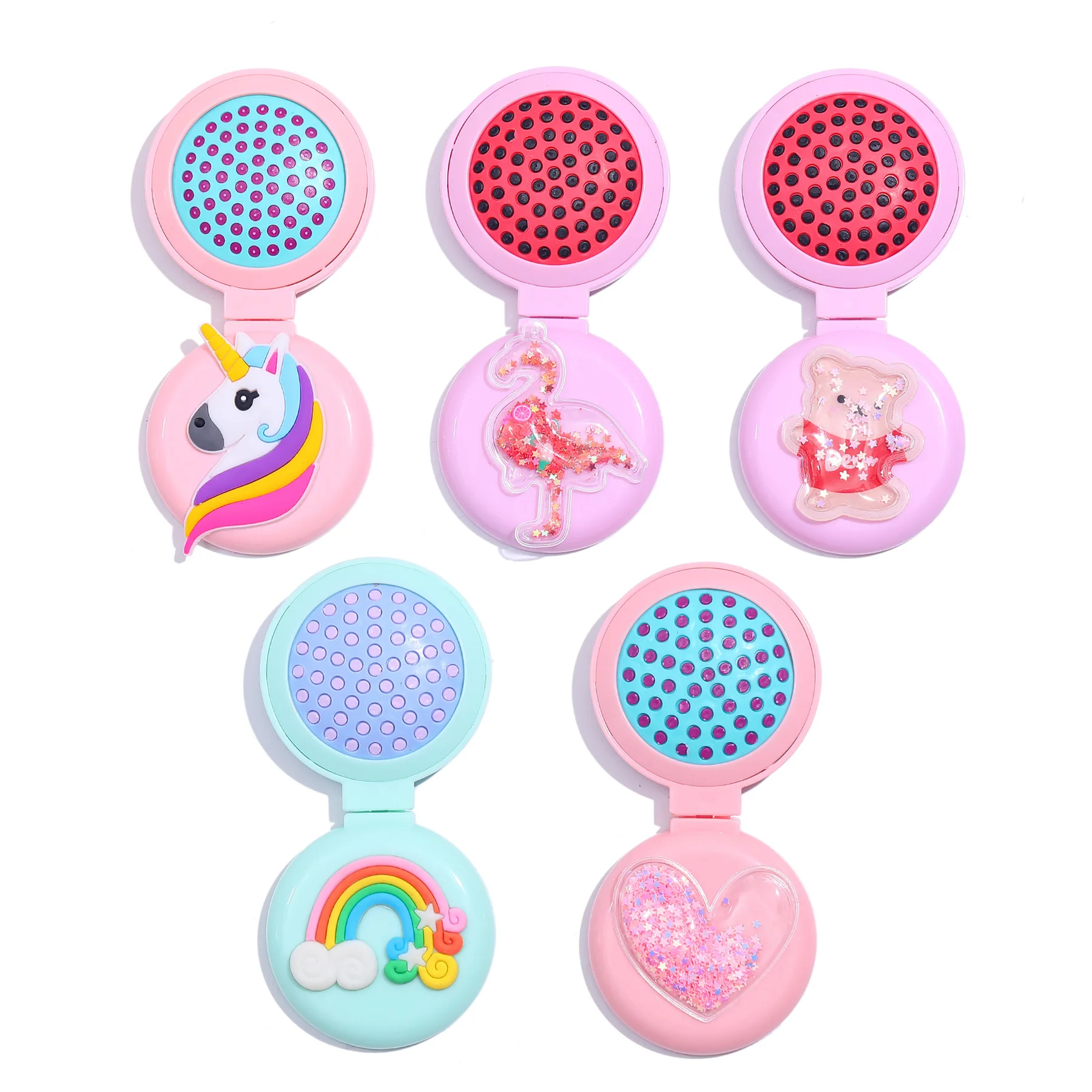 1Pc Small Size Hair Comb with Folding Mirror Traveling Portable Massage Folding Comb Kids Baby Hair Care Combs