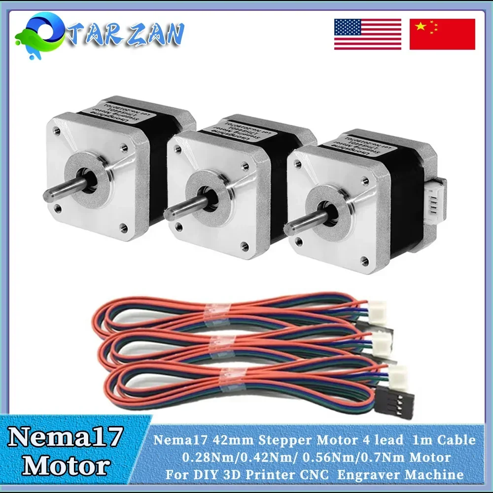 Nema17 Stepper Motors Hybrid Open-loop Motor 0.28/0.42/0.56/0.7Nm 4-lead 42mm Stepper Drive For DIY 3D Printer Engraver Machine