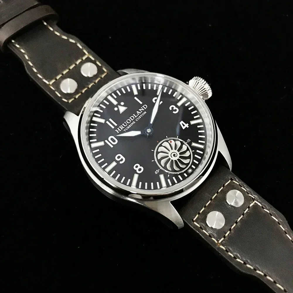 Hruodland 2025 nuevo Reloj mecánico para Hombre Seagull ST3620 piloto Retro 43MM Bgw-9 Luminoso cristal de zafiro Turbina Reloj Hombre