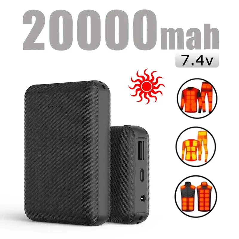 

7.4V Power Bank DC 20000mah Куртка с подогревом Жилет Нижнее белье Одежда с подогревом Портативная зарядка Телефон Внешняя батарея