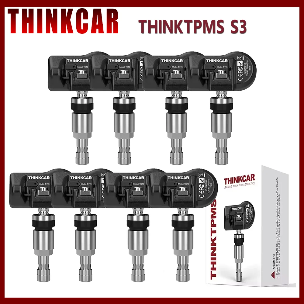 THINKTPMS S3 Universal TPMS Sensor 4-6 Years Battery Life IP67 Waterproof ID Clone Tire Pressure Sensor for Auto Repair