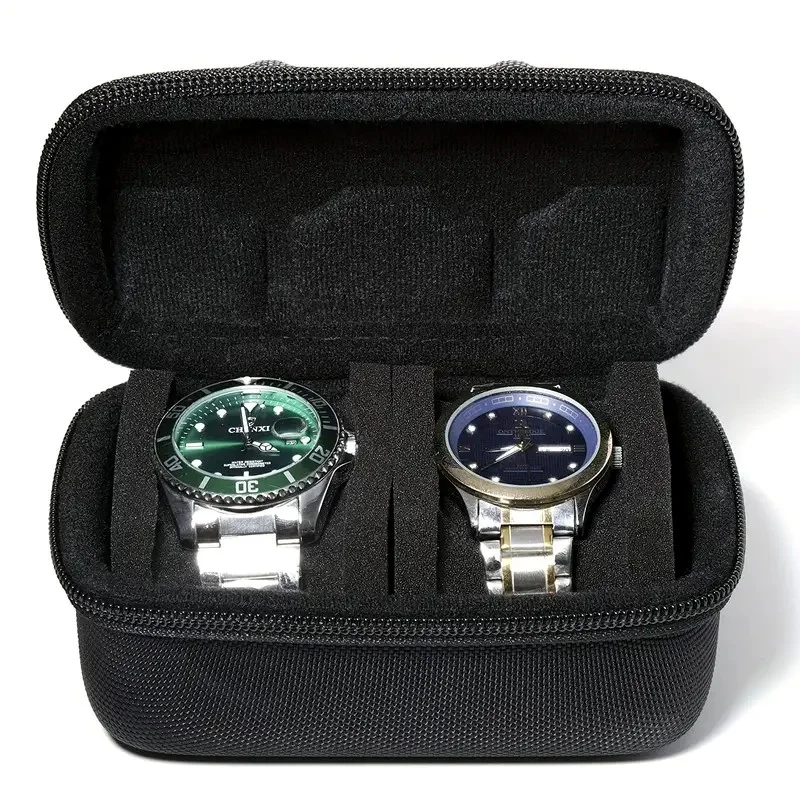 Caja organizadora de relojes, estuche de transporte, caja de almacenamiento de viaje, Protector de reloj EVA, estuche rígido de joyería portátil con almohada para relojes de pulsera