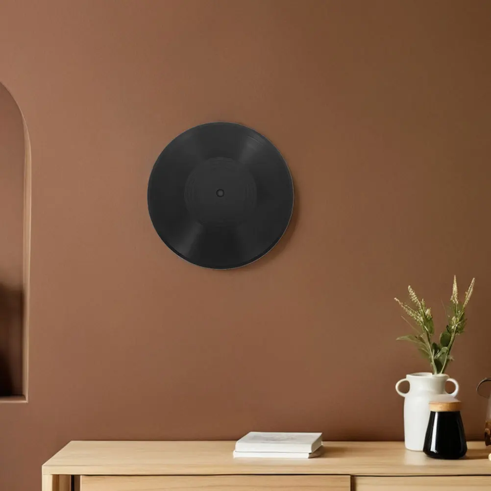 

6Pcs Black Blank Vinyl Records Fake Retro Wall Decor for Bedroom Living Room Music Record Party Decorations