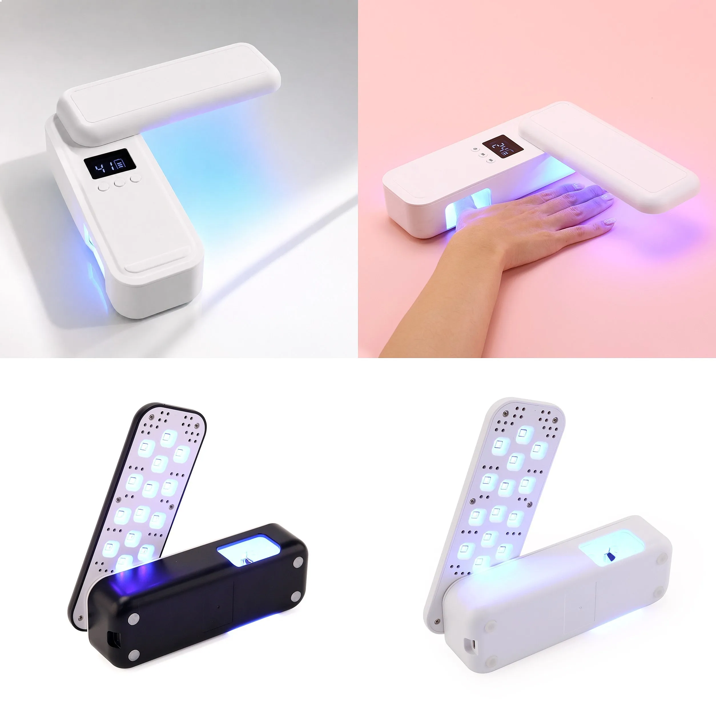 48W Professional Rechargeable Portable Finger Lamp Salon Grade Manicure Gel Polish Curing UV LED Nail Lamp Dryer