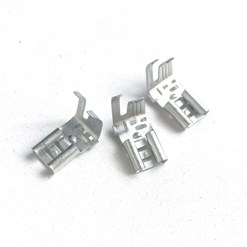 10/50/100Flag Terminal with Lock,Solder Quick Disconnect Crimp Electric Female 6.3mm Faston Terminals