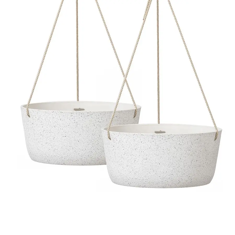 

Большие подвесные горшки Jolie Maison, 12-дюймовые уличные цветочные горшки, подвесные белые горшки, набор из 2 шт.