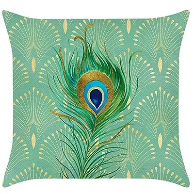 Decorative Peacock Pillowcase 40x 40cm cm Decorative Feather Decorative Pillowcase Linen Cushion Cover Sofa Bed Home Decorative