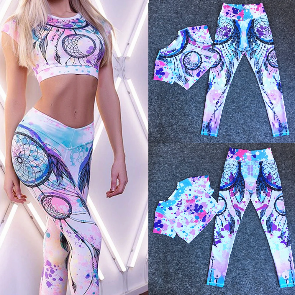 QK Fire Tracksuit Women Sports Tights Woman Suit Workout Seamless Skull Yoga Set Sportswear FITNESS T SHIRT Leggings Push Up