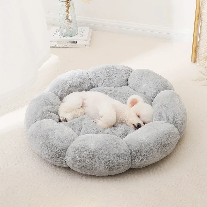 Flower Shape Comfortable Pet Bed Dog Nest Small Medium Dog Nest Cushion Pet Cat Mat Soft Warm Pet Dogs Cats Sleep Nest Pad