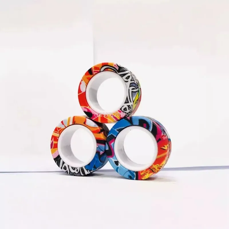 3 stks Fidget Spinner Magnetische Ring Speelgoed Vingers Magneet Ringen ADHD Stress Magisch Speelgoed voor Volwassen Kinderen Angst Fidget