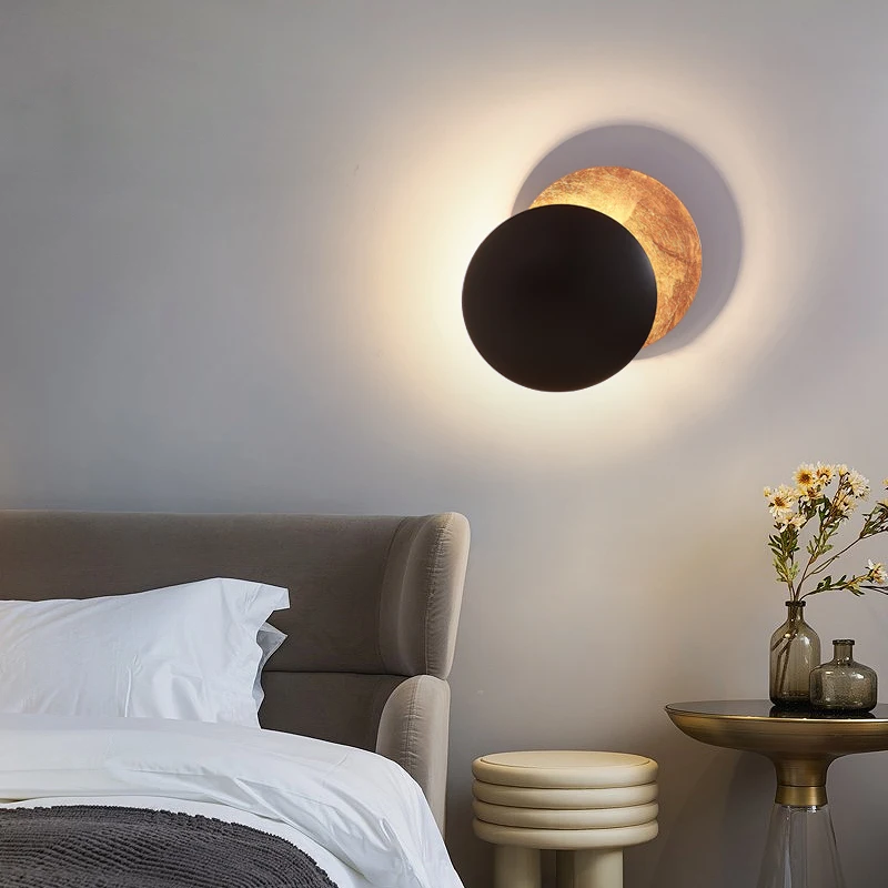 

Designer Moon Eclipse Nordic Modern Simple Luxury Creative Corridor Wall Light Living Room Bedroom Bedhead Wall Light