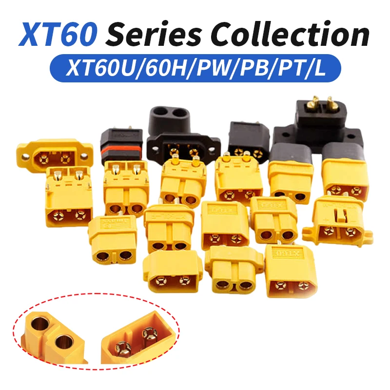 Amass XT60U/60H/PW/PB/PT/L Male Female High Current Plug Aircraft Model Lithium Battery Connectors Power Plugs for RC Parts