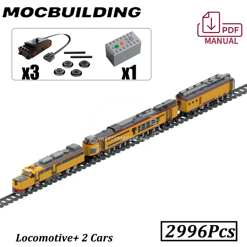 Tren del Pacífico 8080, modelo GTELs, accesorios ferroviarios motorizados, bloques de construcción MOC, juguetes de ladrillo, exhibición, regalo de construcción, cumpleaños