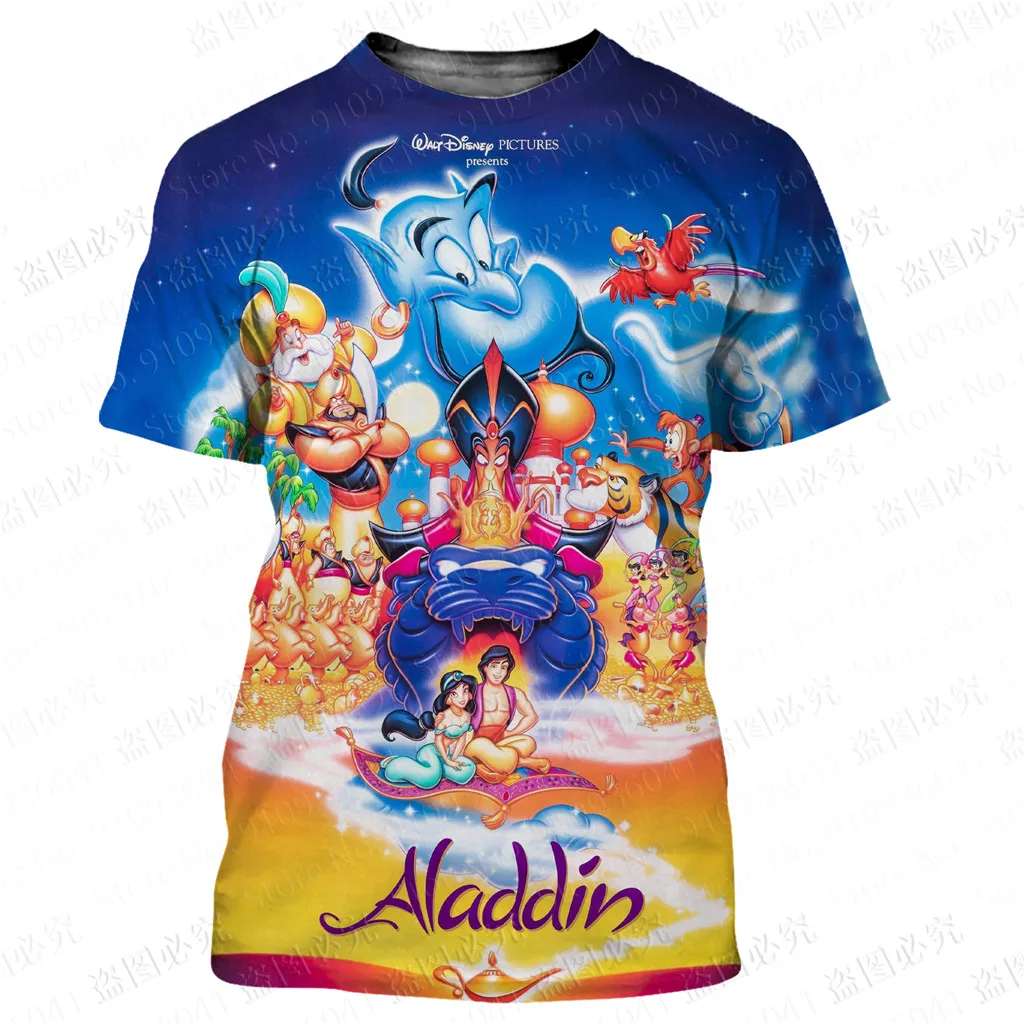 Aladdin 3D print Disney t shirt  men women casual style Summer Casual Streetwear Tee Tops Cartoon