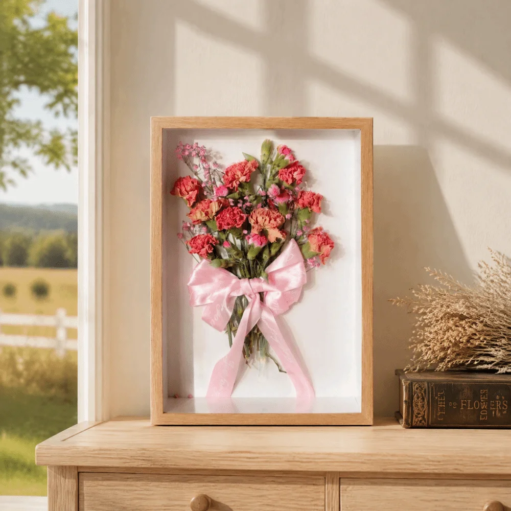 10 Inch Shadow Box Frame HD Glass Dust Proof Clear Panel Display Case Frame Density Board & Acrylic Tabletop Easel &Wall Hanger