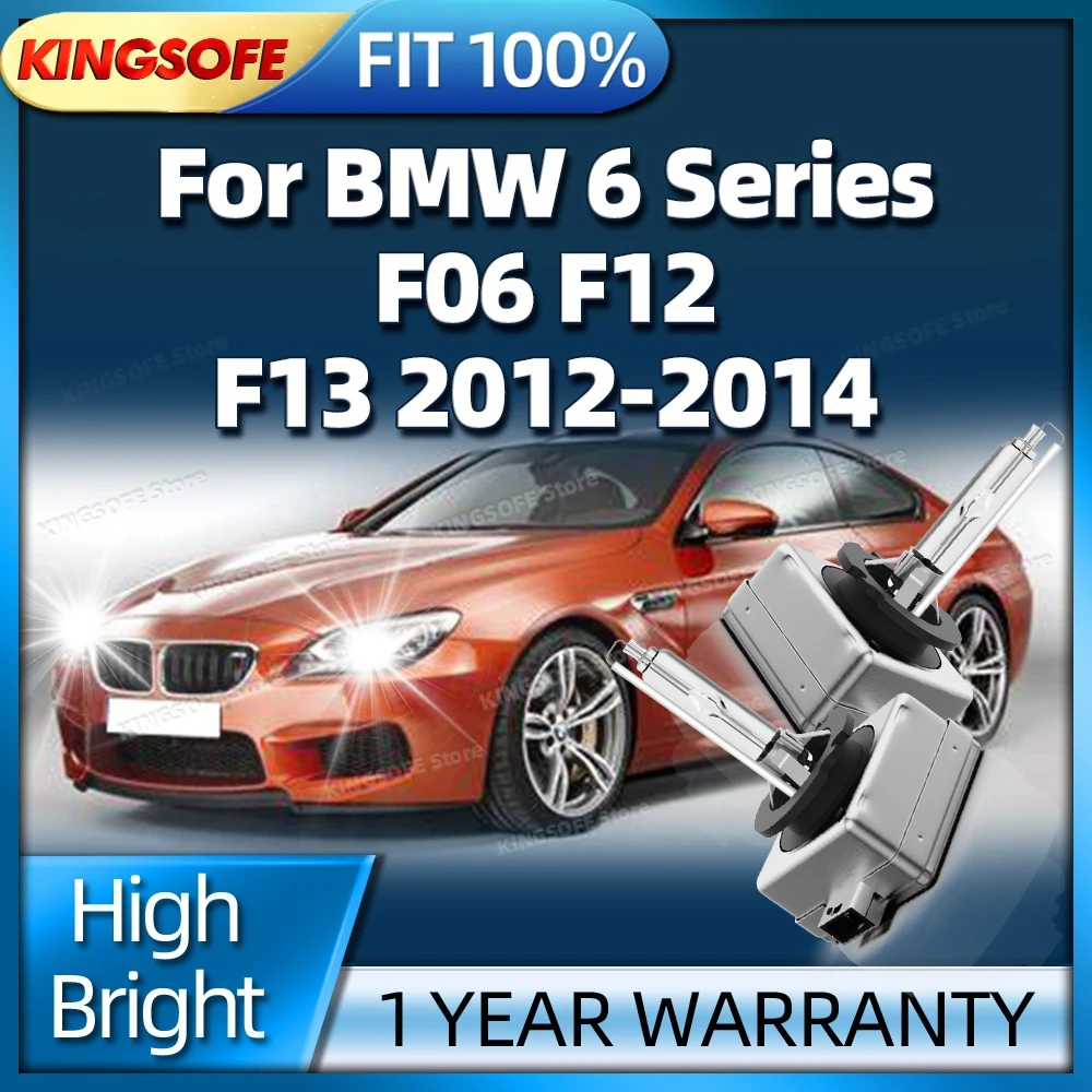 

2 шт., 6000 К, белая ксеноновая лампа HID для фар, яркая лампа D1S для BMW 6 серии F06 F12 F13 2012 2013 2014 Plug and Play