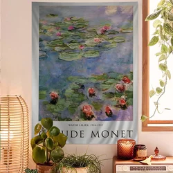 Claude Monet Abstract Anime Tapestry Hanging Tarot Hippie Wall Rugs Dorm Home Decor