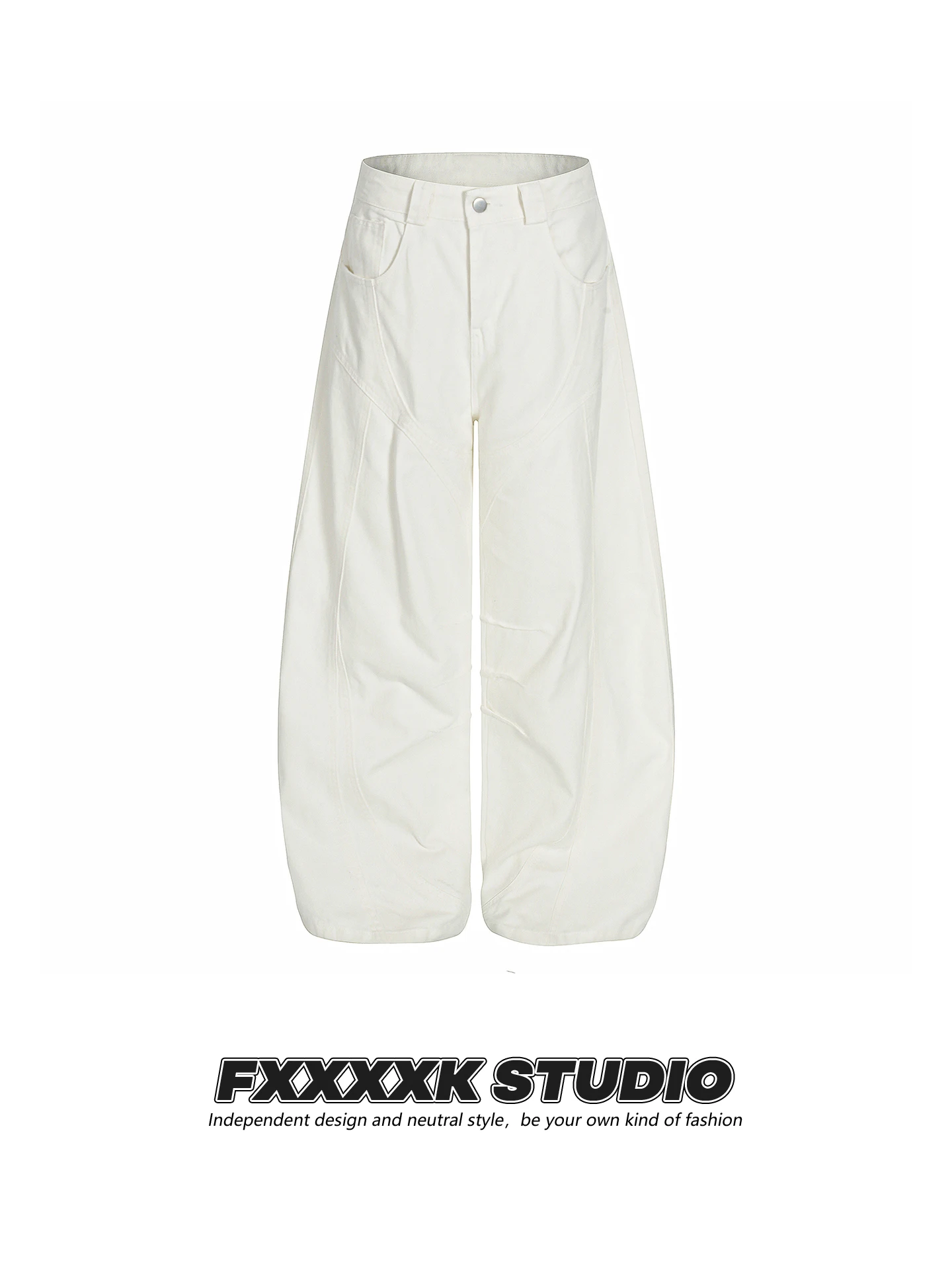 

FXK Original American Retro Brand Color Deconstructed Wide Leg Pants Casual Loose Fit Trousers for Men Universal Use