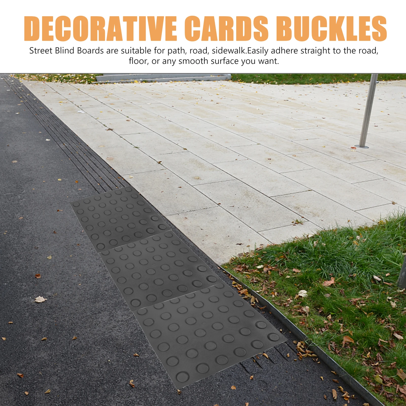 

4 Sheets Multifunctional Blind Bricks Pvc Durable Paving Blind Boards Sidewalk Floor Walkway Stickers For Health Accessibility