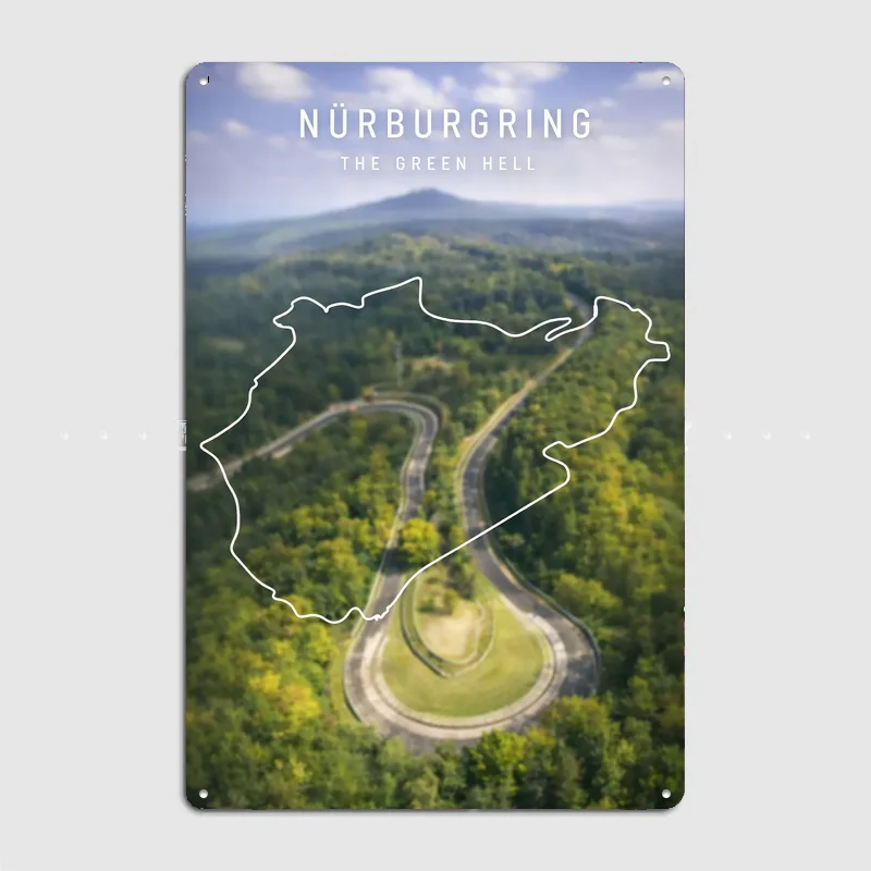 Nurburgring Circuit Track Poster Metal Sign Custom Bar Room Decoration Bedroom Indoor Decor Home Wall Decor Posters