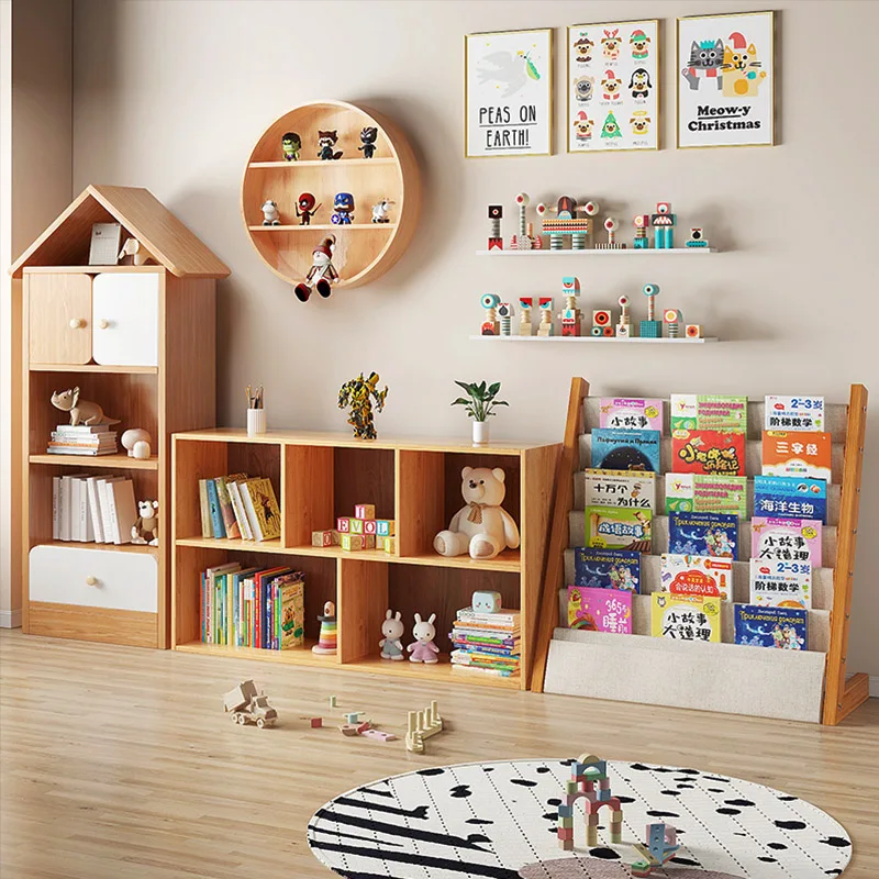 Bookshelf Floor Storage Rack Toy  Simple Reading Children Student Locker Low Cabinet