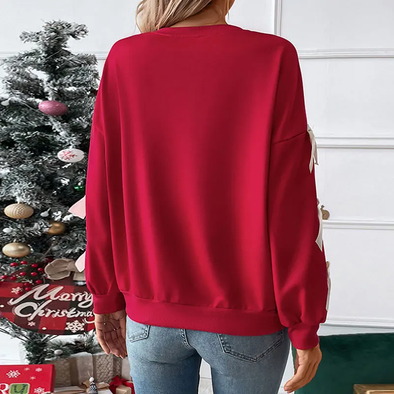 Autumn and Winter European American Sweet Red Sweater