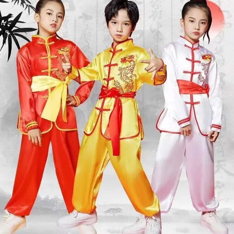 Performance Costume Tang Suit Kid Kung Fu Martial Art Uniform Children Traditional Chinese Clothing Girl Wushu Sets