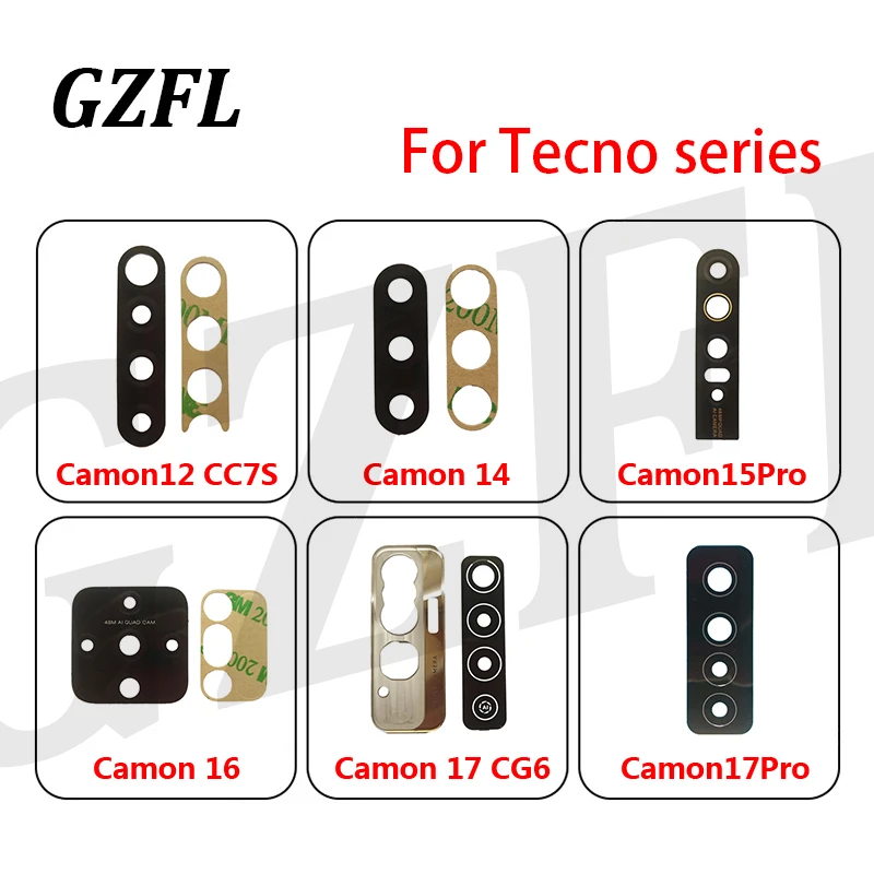 

Rear Back Camera Glass Lens For Tecno Camon 12 CC7S 14 15Pro 16 17 17Pro Replacement With Adhesive Sticker