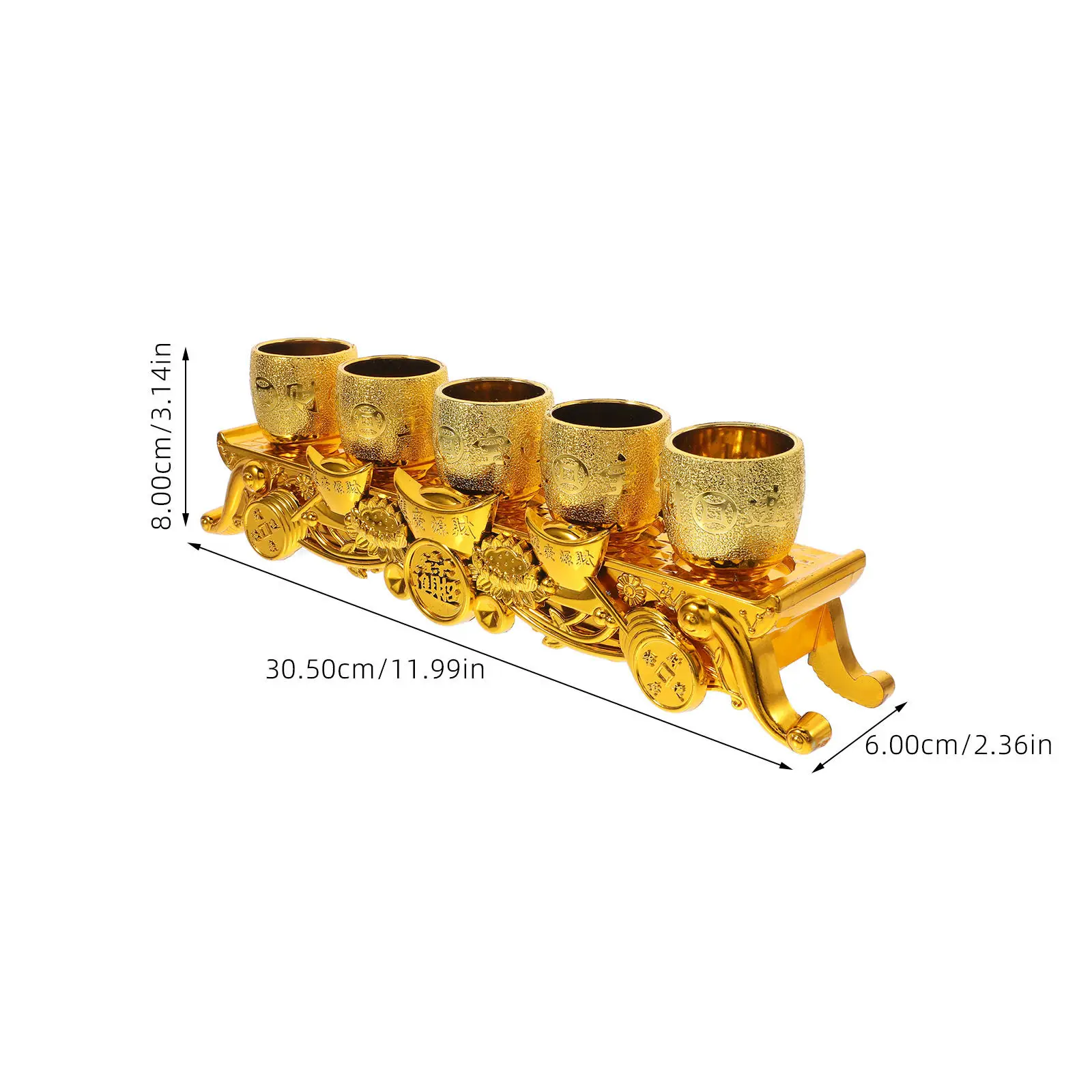 1Set Buddhist Offering Cup Set Mini Temple Glasses with Base Retro Decorative Chalices for Rituals Altar Supplies