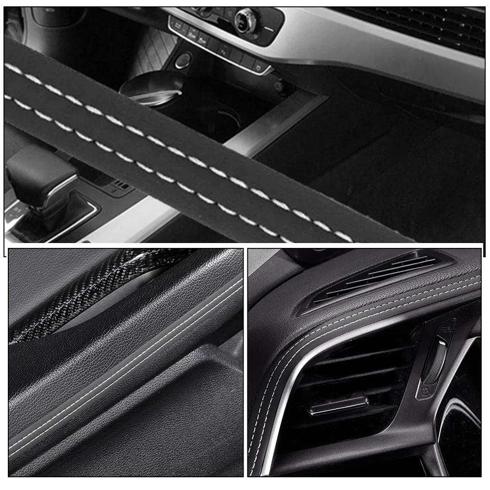 

2Pcs Car Door Gap Trim Flexible PU Molding Edge Strip Universal Fit Dashboard Protection Interior Decoration