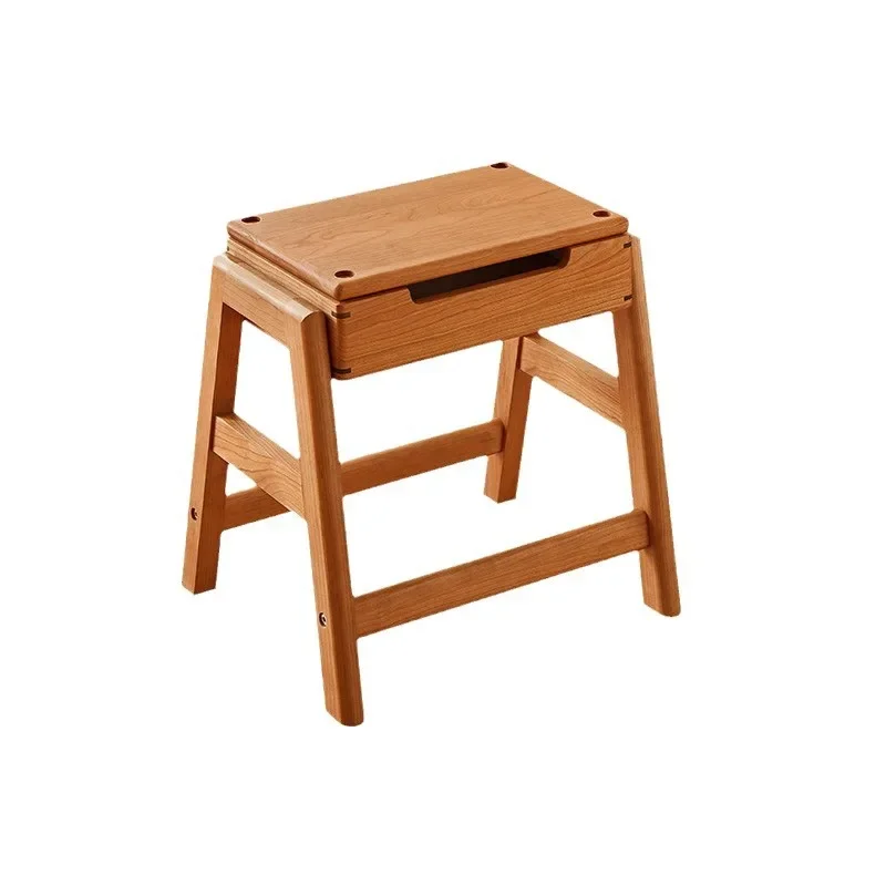 stackable living room stool, multi-functional storage, solid wood low stool, shoe changing stool, children's study stool