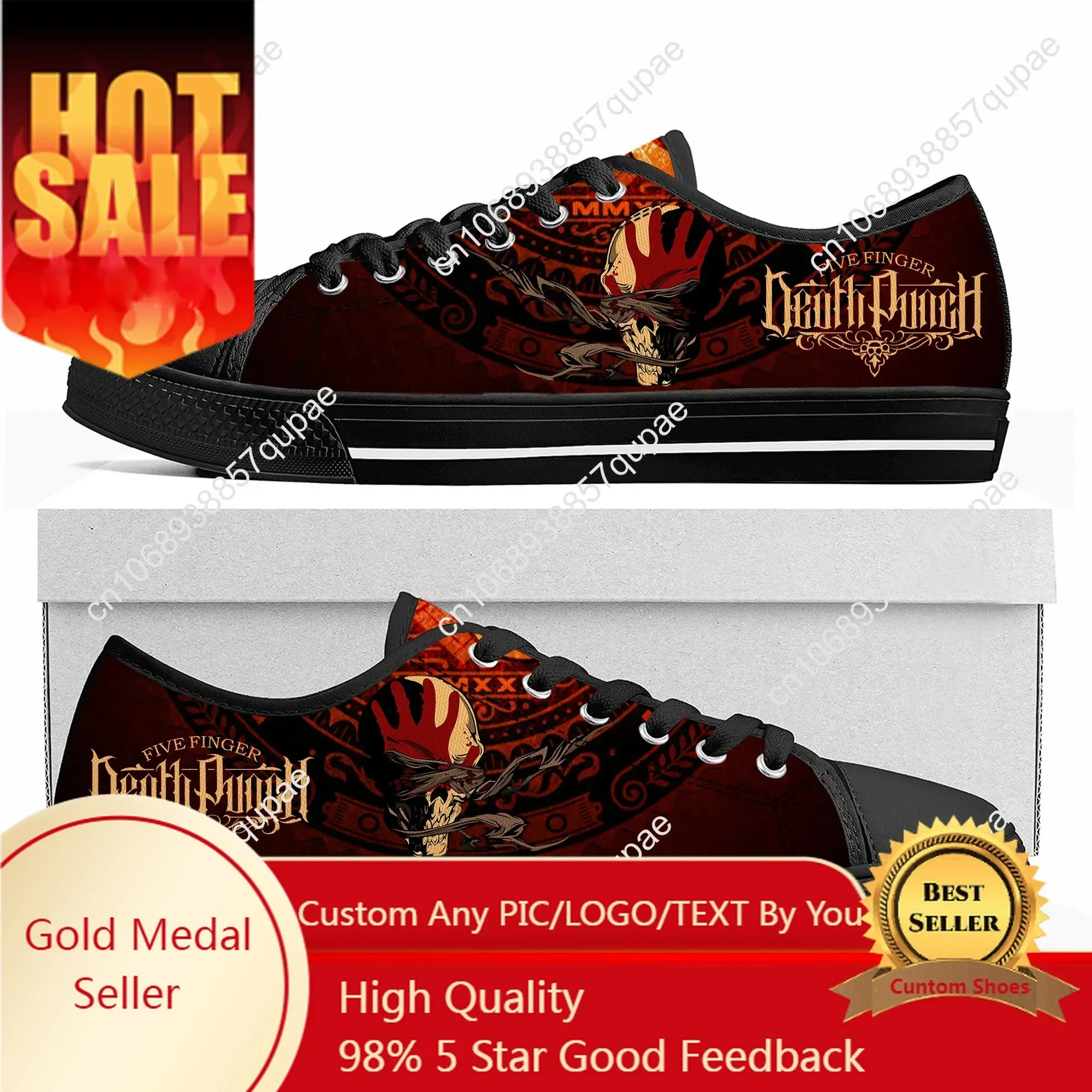 

Five Finger Death Punch Band Low Top High Quality Sneakers Mens Womens Teenager Canvas Sneaker Casual Couple Shoes Custom Shoe