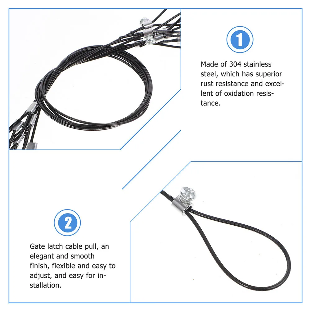 8 قطعة كابل مزلاج السلامة سحب بوابة معدنية مزلاج سلسلة سهلة التركيب للمنزل ساحة سياج لوازم الحديقة بوابة السياج سحب الحبل