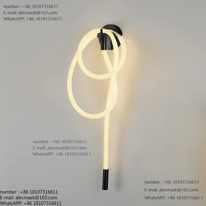 

Modern DIY Wall Art Living Room Dining Table Simple Light Emitting Diode Light Iron Bar Winding Wall