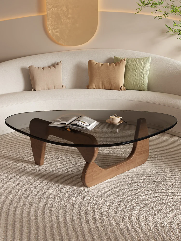 

Glass coffee table living room household small apartment modern simple light luxury minimalist small table creative