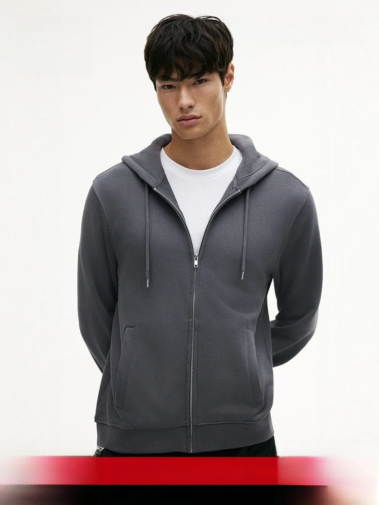 

H&M Men's Standard Fit Hoodie Zip-Up Jacket Inner Wear Casual Style Color No Special Function Spring Autumn Season