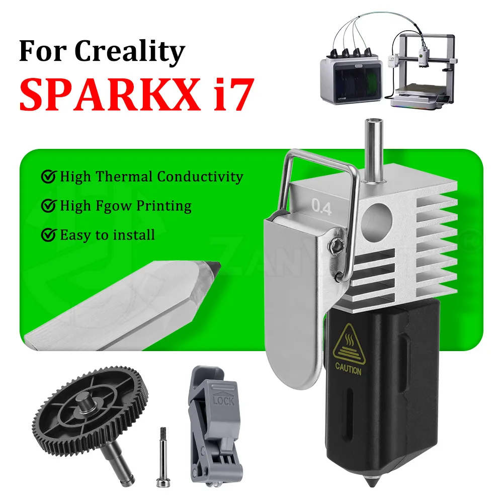 For Creality SPARKX i7 HotEnd 300°C High Temperature All-in-one Hotend Hardened Steel Nozzle Fast Disassembly 3D Printing Parts