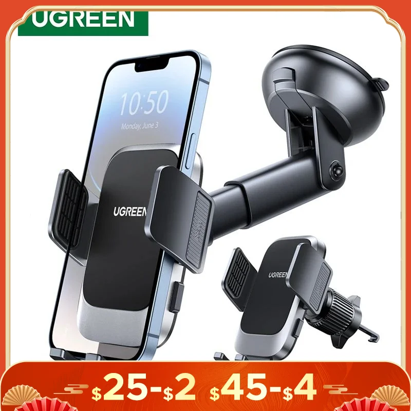 【New-in Sale】UGREEN Car Phone Stand Air Vent &  Gravity Dashboard 3 in 1 Car Phone Holder For iPhone 15 14 13 Pro Xiaomi Samsung