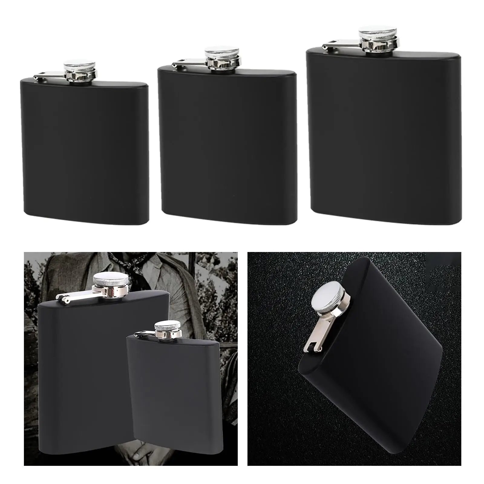 Portable Hip Flask 6 7 8 oz Bottle for Traveling Alcohol