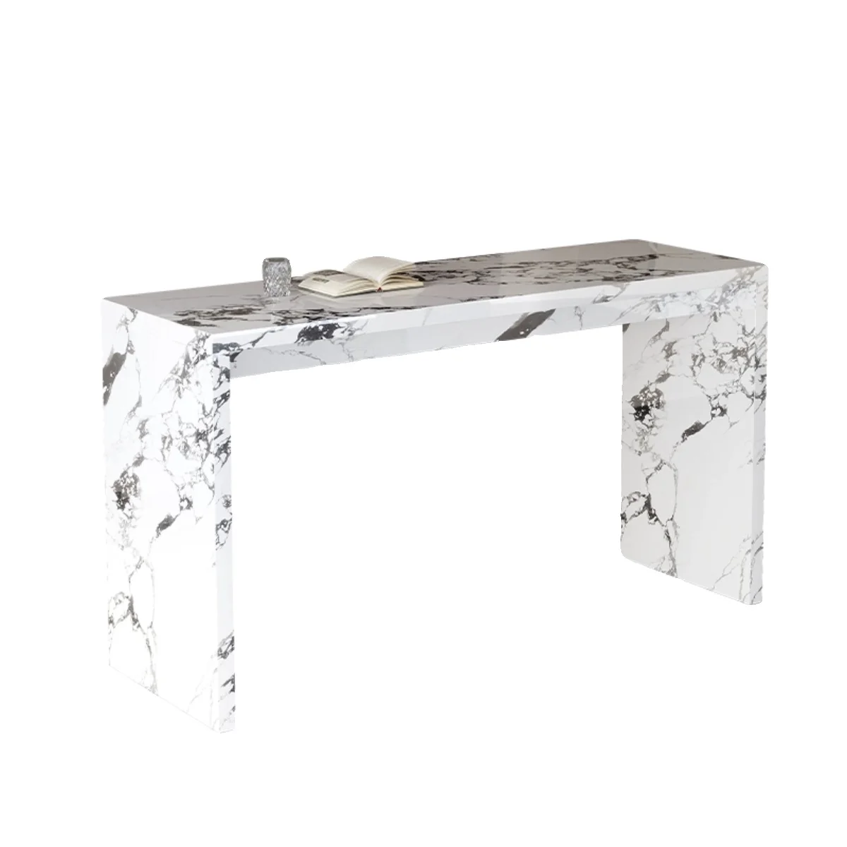 h*-Marble Square Bar Table Light Luxury Style Modern Movable Home Living Room Partition Open Kitchen Island High-End Custom-Made