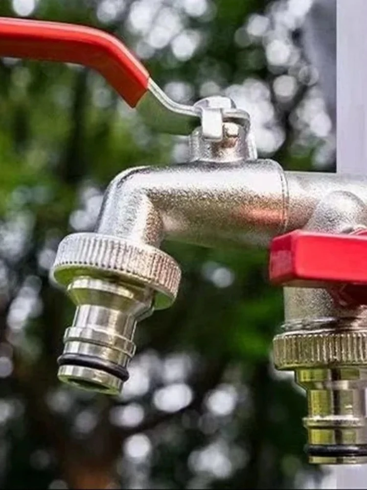 Robinet de jardinage en alliage de zinc, 12 pouces, avec filetages interne et externe, poignée à levier pour un changement facile de l'alimentation en eau, robinet à bille