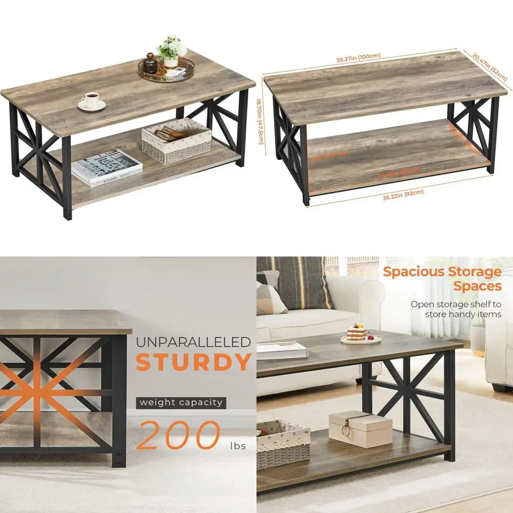 

Компактный круглый кофейный столик серого цвета с местом для хранения для гостиной, простая сборка