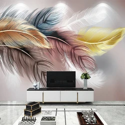 Carta da parati personalizzata con foto 3D piuma creativa murale camera da letto moderna soggiorno divano TV sfondo Wall Art affresco Papel De Parede