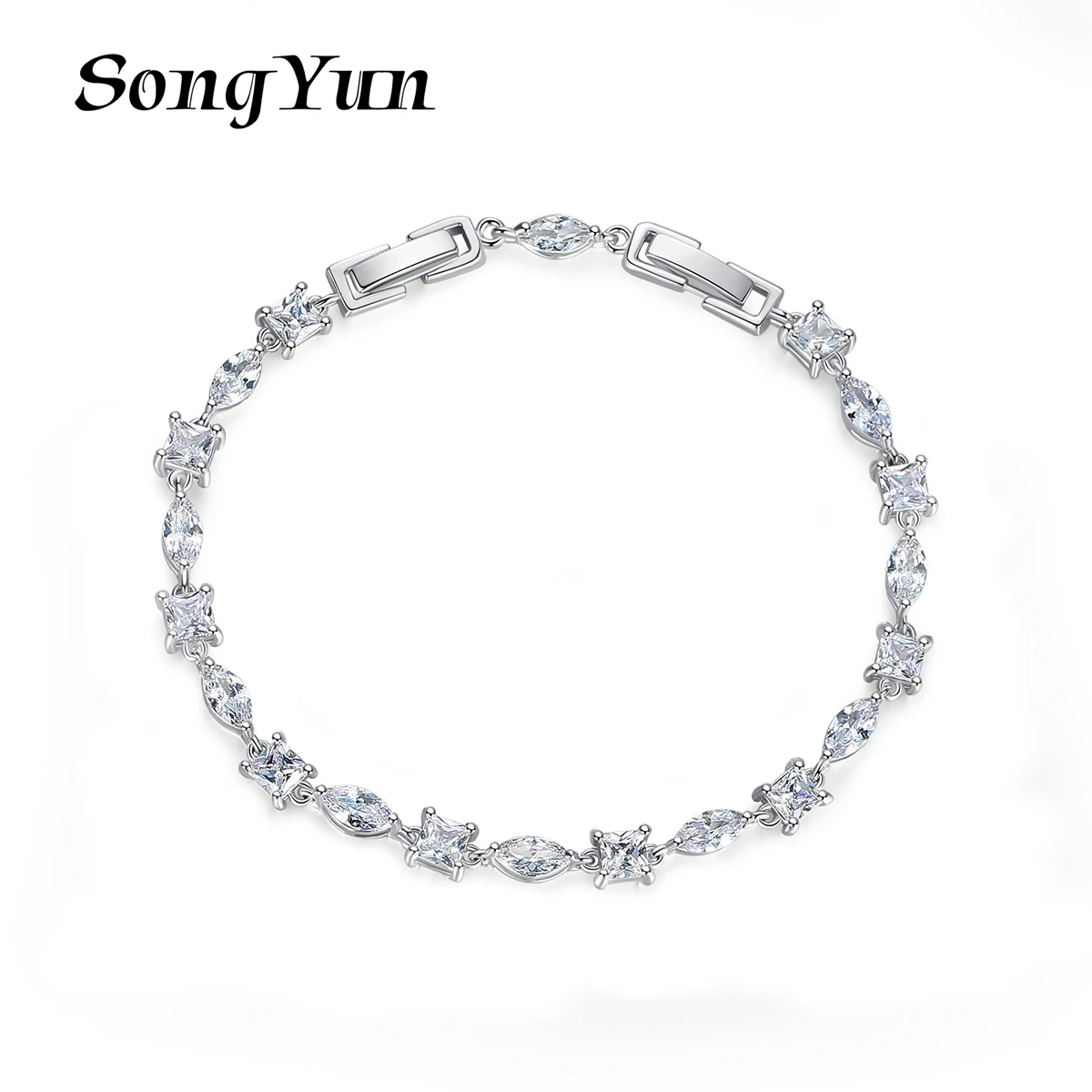 

Ювелирный бренд SongYun: Корейский браслет MHT Super Flash из латуни с инкрустацией цирконами, простой женский браслет, украшение для рук.