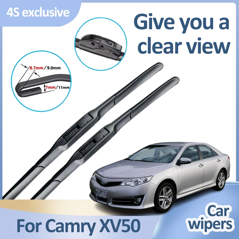 

For Toyota Camry 50 XV50 2012~2017 2015 2014 2013 Vehicle Wiper Blades Front Windshield Boneless No Noise Rubber Car Accessories