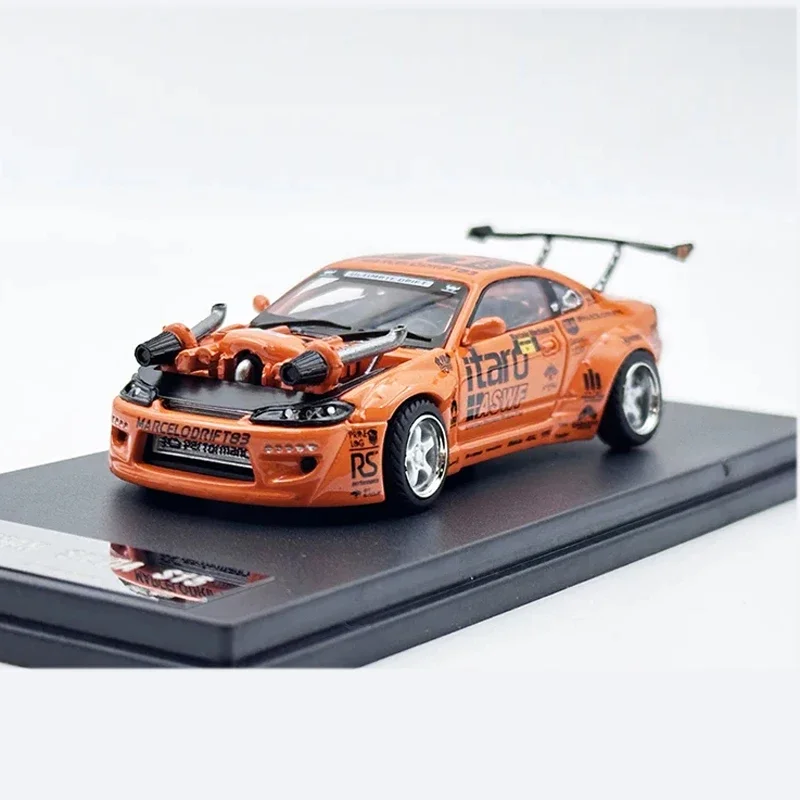 YS en Stock 1:64 Silvia S15 Marcelo Drift Cayenne V8 motor Diecast Diorama colección de modelos de coches juguetes en miniatura