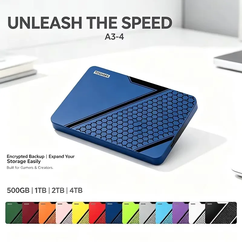 Multi-color Selection Portable External Hard Drive 4TB High Speed Disk For Laptop Desktop Mac Android Phone Mobile Data Backup