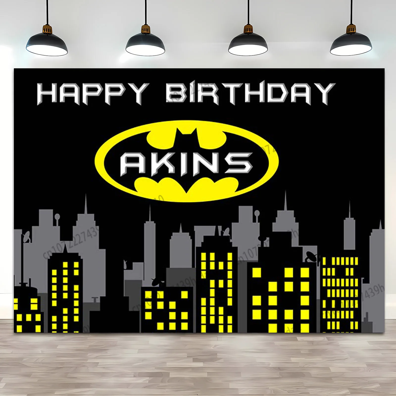 Dark Hero Batman Backdrop Party Photography Decoration Boy Birthday Background Superhero Moon Bat Banner Photo Poster Props